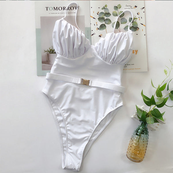 In-X Push up one piece swimsuit Bodysuit women Sexy snake print bikini 2020 High cut swimwear women monokini Padded bathing suit