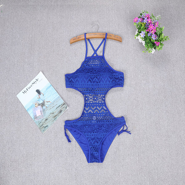 2019 Plus Size Bikini S to 3XL One Piece Swimsuit Women Hollow Out Swimwear Summer Monokini Womens Lace Bathing Suit Beachwear