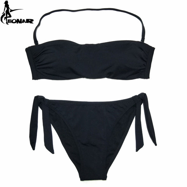 EONAR Bikini 2020 Solid Women Swimsuit Brazilian Cut Bottom Bikini Set Push Up Swimwear Femme Bathing Suits Sport Beach Wear