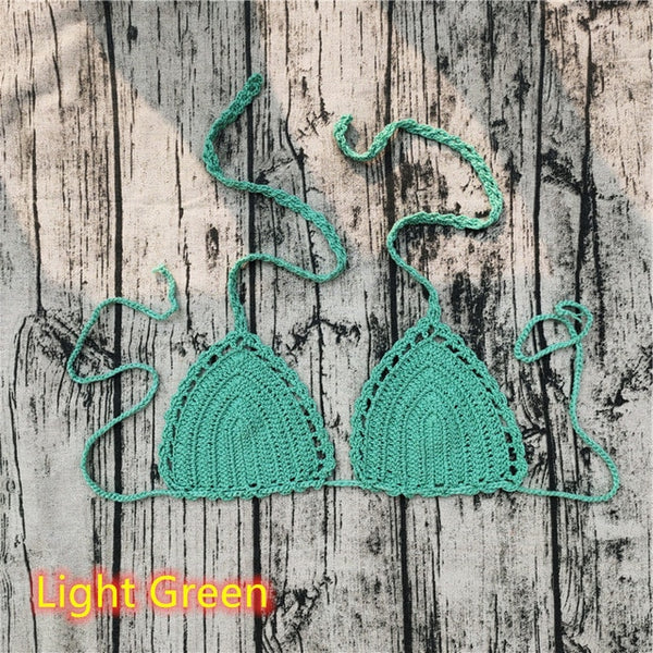 11 Color Beach Crochet Bikini Tops Beach Push up OR Interlining Beach Women Swimwear Top