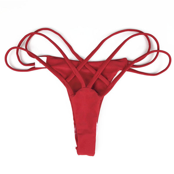 Brazilian Cheeky Bottom Thong V Swimsuit Bottom Bikini T-Back Swimwear Swim Shorts Beach Pants Hipster Briefs Thong Underwear