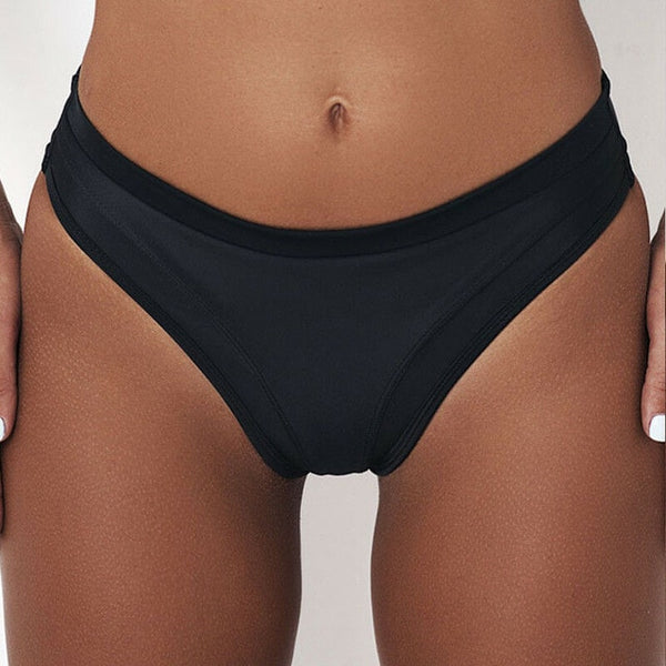 Sexy White Bikini Bottom Women Low Waist Bityoms Short Thongs Panties Knickers Swimsuit Swimming Briefs Bathing Suit