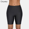 Charmo Women Bikini Bottom Solid Swimwear Shorts  Ladies Slim High Waist Swimming Trunks