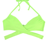 Women Chest Cross Bikini Top Swimwear Print Push Up Swimsuit Beach Sport Swimming Bra Sexy Halter Girls Solid Biquini T608