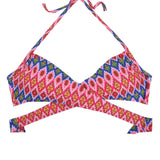 Women Chest Cross Bikini Top Swimwear Print Push Up Swimsuit Beach Sport Swimming Bra Sexy Halter Girls Solid Biquini T608