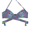 Women Chest Cross Bikini Top Swimwear Print Push Up Swimsuit Beach Sport Swimming Bra Sexy Halter Girls Solid Biquini T608