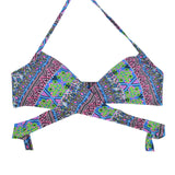 Women Chest Cross Bikini Top Swimwear Print Push Up Swimsuit Beach Sport Swimming Bra Sexy Halter Girls Solid Biquini T608