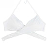 Women Chest Cross Bikini Top Swimwear Print Push Up Swimsuit Beach Sport Swimming Bra Sexy Halter Girls Solid Biquini T608