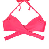 Women Chest Cross Bikini Top Swimwear Print Push Up Swimsuit Beach Sport Swimming Bra Sexy Halter Girls Solid Biquini T608