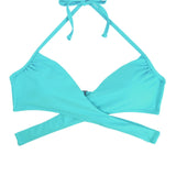 Women Chest Cross Bikini Top Swimwear Print Push Up Swimsuit Beach Sport Swimming Bra Sexy Halter Girls Solid Biquini T608