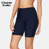 Charmleaks Women High Waist Swimming Trunks Ladies Bikini Bottom Solid Swimwear Briefs Slim Swimming Trunks