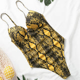 In-X Push up one piece swimsuit Bodysuit women Sexy snake print bikini 2020 High cut swimwear women monokini Padded bathing suit