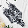 In-X Push up one piece swimsuit Bodysuit women Sexy snake print bikini 2020 High cut swimwear women monokini Padded bathing suit