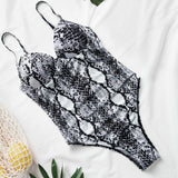 In-X Push up one piece swimsuit Bodysuit women Sexy snake print bikini 2020 High cut swimwear women monokini Padded bathing suit