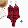 In-X Push up one piece swimsuit Bodysuit women Sexy snake print bikini 2020 High cut swimwear women monokini Padded bathing suit
