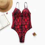 In-X Push up one piece swimsuit Bodysuit women Sexy snake print bikini 2020 High cut swimwear women monokini Padded bathing suit