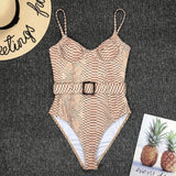 In-X Push up one piece swimsuit Bodysuit women Sexy snake print bikini 2020 High cut swimwear women monokini Padded bathing suit