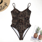 In-X Push up one piece swimsuit Bodysuit women Sexy snake print bikini 2020 High cut swimwear women monokini Padded bathing suit