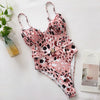 In-X Push up one piece swimsuit Bodysuit women Sexy snake print bikini 2020 High cut swimwear women monokini Padded bathing suit