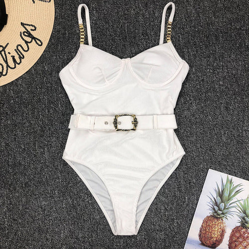 In-X Push up one piece swimsuit Bodysuit women Sexy snake print bikini 2020 High cut swimwear women monokini Padded bathing suit
