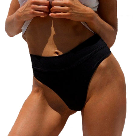 2019 Sexy Solid Thong Bikini Brazilian Cut Swimwear Women Bottom Adjustable Briefs Swimsuit Panties Underwear Thong Bathing Suit