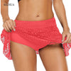 SGCHUA Distinctive women's swimming trunks Sexy Big 5XL Bikini bottom with Skirt 4XL Beach tassel Briefs Rhinestone Lace Panties
