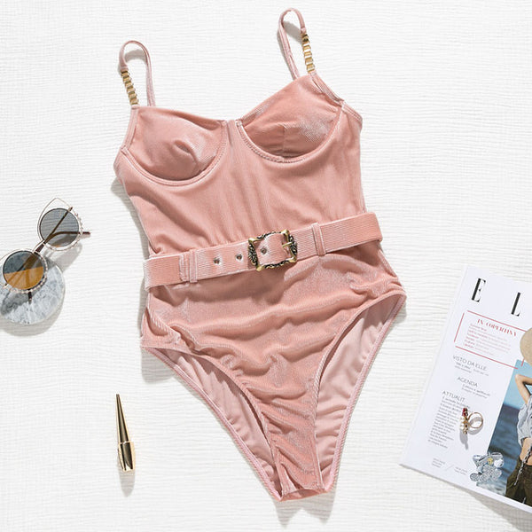 In-X Push up one piece swimsuit Bodysuit women Sexy snake print bikini 2020 High cut swimwear women monokini Padded bathing suit