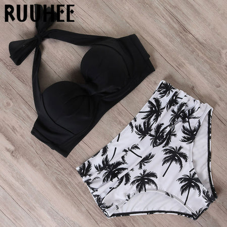 BANDEA push up swimsuit women swimwear brazilian bikini set print bathing suit halter top bikinis women 2019 biquini mujer