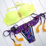 BANDEA push up swimsuit women swimwear brazilian bikini set print bathing suit halter top bikinis women 2019 biquini mujer