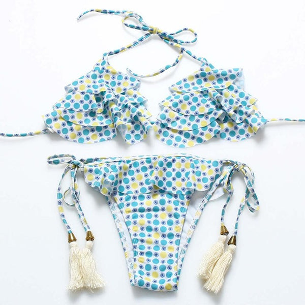 BANDEA push up swimsuit women swimwear brazilian bikini set print bathing suit halter top bikinis women 2019 biquini mujer