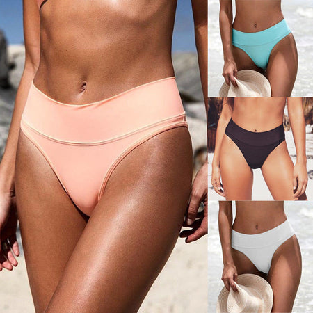 2019 Sexy Solid Thong Bikini Brazilian Cut Swimwear Women Bottom Adjustable Briefs Swimsuit Panties Underwear Thong Bathing Suit