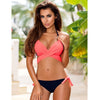 2019 Cross Stripe Women Swimwear Swimsuit Halter Push Up Bikini Top Print Maillot De Bain Biquini Bathing Suits XXL