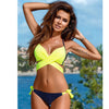 2019 Cross Stripe Women Swimwear Swimsuit Halter Push Up Bikini Top Print Maillot De Bain Biquini Bathing Suits XXL