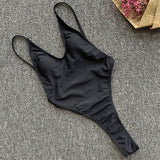 In-X Thong one piece swimsuit Sexy neon bikini 2020 High cut swimwear women Monokini Backless bodysuit One-piece suit Beach wear
