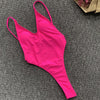 In-X Thong one piece swimsuit Sexy neon bikini 2020 High cut swimwear women Monokini Backless bodysuit One-piece suit Beach wear