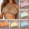 Bikini Top Handmade Crochet Women Boho Beach Bralette Solid Halter Knitted Swimsuit Brazilian Bikinis Bathing Suit Top