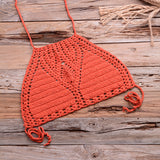 Bikini Top Handmade Crochet Women Boho Beach Bralette Solid Halter Knitted Swimsuit Brazilian Bikinis Bathing Suit Top