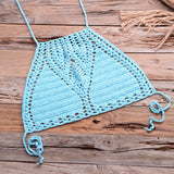 Bikini Top Handmade Crochet Women Boho Beach Bralette Solid Halter Knitted Swimsuit Brazilian Bikinis Bathing Suit Top