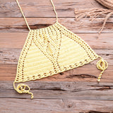Bikini Top Handmade Crochet Women Boho Beach Bralette Solid Halter Knitted Swimsuit Brazilian Bikinis Bathing Suit Top
