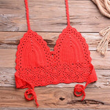 Have Lining Womans Bikini Top Sexy Crochet Knit Separate Female Swimsuit Push Up Bra Beachwear Plus Size Bathing Suits