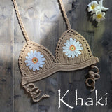 9 Color 2019 Sexy Bikini Top Women's Halter Neck Crop Top V Knit Crochet Cami Summer Fashion Bikini Lace Crochet Hollow Out Bra