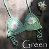 9 Color 2019 Sexy Bikini Top Women's Halter Neck Crop Top V Knit Crochet Cami Summer Fashion Bikini Lace Crochet Hollow Out Bra