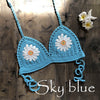9 Color 2019 Sexy Bikini Top Women's Halter Neck Crop Top V Knit Crochet Cami Summer Fashion Bikini Lace Crochet Hollow Out Bra
