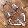 Leopard Swimsuit Snake Print Bikini 2020 Sexy Cross Bandage Bathing Suit Women Push Up Separate Bikini Set Halter Top Swimwear