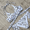 Leopard Swimsuit Snake Print Bikini 2020 Sexy Cross Bandage Bathing Suit Women Push Up Separate Bikini Set Halter Top Swimwear