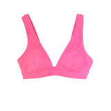 CUPSHE Stylish V Neck Wide Shoulder Straps Bikini Top Women Sexy Single Padded Bra Sports Tank Top 2020 Swimwear Bathing Bra Top