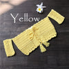 2019 Women Bikini Top Bandage Hollow-out Tassel Swimsuit With Sleeves Summer Crochet Lace Top Swimwear