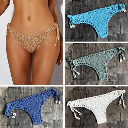 2019 Sexy Solid Thong Bikini Brazilian Cut Swimwear Women Bottom Adjustable Briefs Swimsuit Panties Underwear Thong Bathing Suit