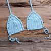 Womens Handmade Crochet Padded Bra Top Bikini Set Swimsuit Bathing Suit Swimwear Handmade Crochet Padded Bra Top Bikini Set