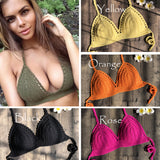 Solid Bikinis Mujer Swimsuit Crochet Red Bikini Top Knit Sexy Bikinis Women's Swimming Bra Large Female Swimwear S - XL 2019 New